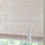 Stores � enrouleur en bambou blancstores venitien boisr�tro - respirant - �cologique - naturel(65x100cm ...