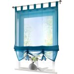 Store enrouleur romain voilage blanc à passants transparent intérieurs de fenêtre cuisine - bleu l - ... Store enrouleur romain voilage blanc à passants transparent intérieurs de fenêtre cuisine - bleu l - ...