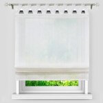 Store enrouleur voilage bateau transparent lin - hongya - l - h 60 x 140 cm - tamisant - contemporain ...