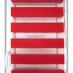 Store fentre enrouleur jour - nuit pose sans perage (largeur tissu store 125 cm x longueur 180 cm rouge) ...