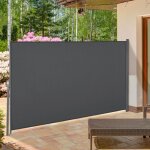 Store lat�ral brise - vue paravent r�tractable 3 x 16 m m�tal polyester imperm�able anti - uv haute densit� ...