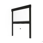 Store moustiquaire recoupable - avosdim - luxe - l80 x h100cm - aluminium noir ral 9011 - ajustable
