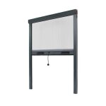 Store moustiquaire alu recoupable - l100 x h160cm - gris anthracite