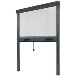 Store moustiquaire recoupable alu - avosdim - l 125 x h 160 cm - gris - anti - insectes