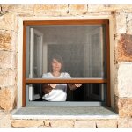 Store moustiquaire recoupable - avosdim - luxe - aluminium - ch�ne d�r� - 150 x 220 cm