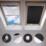 Store occultant thermique pour fen�tre de toit - la rurale - 60x73 cm - noir et argent� - sans per�age ...