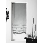 Store à remonter voilage organza fantaisie goutte deau gris clair 45x200cm Store à remonter voilage organza fantaisie goutte deau gris clair 45x200cm