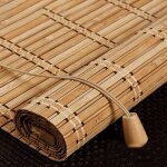 Store romain enrouleur en bambou occultant ext�rieur - protection solaire 75% - dimensions 40x80 cm