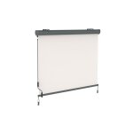 Store vertical r�tractable avec coffre et manivelle ? 14x25?m ? toile beige structure gris ? protection ...