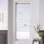 Store voilage - liberty - oiseaux - 60 x 160 cm - 100% polyester - finition  passant