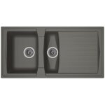 Stradour evier cuisine à encastrer 15 bac + 1 égouttoir arena - résine - 100 x 50 cm - gris béton Stradour evier cuisine à encastrer 15 bac + 1 égouttoir arena - résine - 100 x 50 cm - gris béton