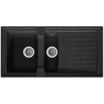 Stradour evier cuisine  encastrer 15 bac + 1 gouttoir arena - rsine - 100 x 50 cm - noir