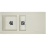 Stradour evier cuisine à encastrer 15 bac + 1 égouttoir einna - résine - 100 x 50 cm - blanc Stradour evier cuisine à encastrer 15 bac + 1 égouttoir einna - résine - 100 x 50 cm - blanc