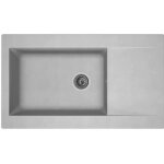Stradour evier cuisine à encastrer 1 grand bac + 1 égouttoir einna - résine - 86 x 50 cm - gris platinium ... Stradour evier cuisine à encastrer 1 grand bac + 1 égouttoir einna - résine - 86 x 50 cm - gris platinium ...