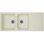 Stradour evier cuisine à encastrer 2 bacs + 1 égouttoir aloa - résine - 116 x 50 cm - blanc Stradour evier cuisine à encastrer 2 bacs + 1 égouttoir aloa - résine - 116 x 50 cm - blanc