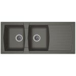 Stradour evier cuisine à encastrer 2 bacs + 1 égouttoir arena - résine - 116 x 50 cm - gris béton Stradour evier cuisine à encastrer 2 bacs + 1 égouttoir arena - résine - 116 x 50 cm - gris béton