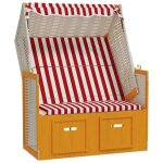 Strandkorb / lit - canap� dext�rieur - clarence� - bain de soleil simple - avec auvent r�sine tress�e ...