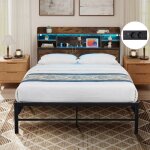 Structure de lit 140 x 200 cm costway lumi�res led r�glables station de charge 4 modes dynamiques lit ...