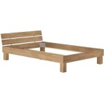 Structure de lit adulte moderne en htre massif naturel 140x200 sans sommier ni matelas 60. 86 - 14or ...