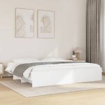 Structure de lit bois ding�nierie - uu - 180x200 cm - blanc - compartiments de rangement - sommier � ...