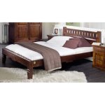 Stucture lit 160x200 - bois massif dacacia laqu� (nougat) - style colonial - oxford #229