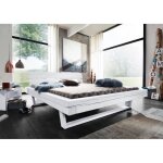 Stucture lit double 160x200cm - bois massif dépicéa laqué (blanc) - vancouver #710 Stucture lit double 160x200cm - bois massif dépicéa laqué (blanc) - vancouver #710