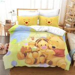 Sty - 812 parure de lit dessin anim� winnie lourson ensemble de literie 3d housse de taie doreiller po ...