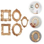 Style aléatoire 5 pièces cadre photo en résine mini cadres vintage baroque ovale support accessoires ... Style aléatoire 5 pièces cadre photo en résine mini cadres vintage baroque ovale support accessoires ...