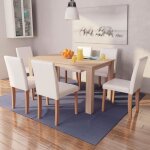 Style essentiel - ensemble de meuble pour salle  manger table et chaises avec 6 chaises cuir synthtique ...