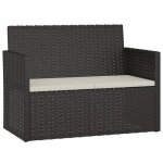 Style minimaliste - banquette de jardin - banc de jardin - avec coussins noir 105 cm r�sine tress�e dfa1949632 ...