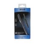 Stylet pour smartphones / tablettes - isium - panache rose noir gris - 12. 5 cm - universel - lger