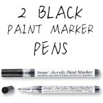 Stylos acryliques noirs - zokko - lot de 2 - 07 mm - imperm�able - peinture acrylique