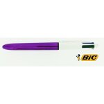 Stylo - 4 couleurs - pointe moyenne - bic - corps mtal violet
