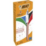 Stylo - bille bic 4 couleurs or rose - pointe moyenne - encre noire bleue rouge et verte Stylo - bille bic 4 couleurs or rose - pointe moyenne - encre noire bleue rouge et verte