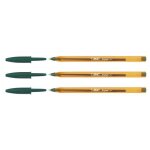 Stylos bille - bic - cristal fine - pointe fine - vert - corps orange translucide
