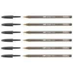 Stylo  bille - bic - cristal large - pointe large 16 mm - encre noire - lot de 6