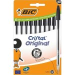 Stylo  bille - bic - cristal original - bote de 10 - couleur noire - pointe fine