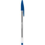 Stylo  bille - bic - cristal mdium - couleur bleu - largeur de trac m - manche transparent