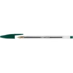Stylo  bille - bic - cristal mdium - encre verte - largeur de trac m - manche transparent