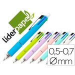 Stylo - bille liderpapel 5 en 1 pointe 0. 5mm trait 0. 7mm r�tractable 4 couleurs dencre porte - mine ...
