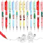 Stylos  bille - nol - 12 stylos gel - design festif - pointe fine - encre noire