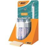 Stylos - bille rtractables bic 4 couleurs messages - corps dcors assortis - pointe moyenne