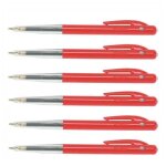 Stylos  bille rtractable m10 clic rouge - bic - pointe moyenne