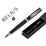 Stylo - bille - turbo - aluminium noir - pointe fine - encre bleue - coffret cadeau
