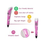 Stylo dimpression 3d + 3 filaments pla + mod�les livre de dessin de 42 mod�les ? rose