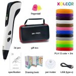 Stylo dimpression 3d pour enfants - okz� - blanc - �cran lcd - 3 vitesses - alimentation type - c - design ...