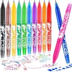 Stylos effa�able - marque - 12 couleurs - encre gel - pointe fine - gomme