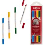 Stylos feutres alimentaires double pointe 4 couleurs - dekora multicolore - assort.
