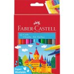 Stylos feutre - faber castell - super washable - 12 pcs - pointe solide - multicolore