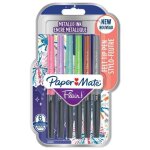 Stylo feutre - papermate - flair metallic - blister de 6 - pointe nylon - encre  base deau